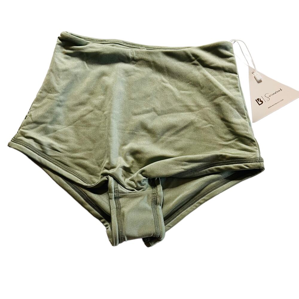 BuffBunny Collection High Rise Bikini Bottom Size XS NWT Green - Picture 2 of 8